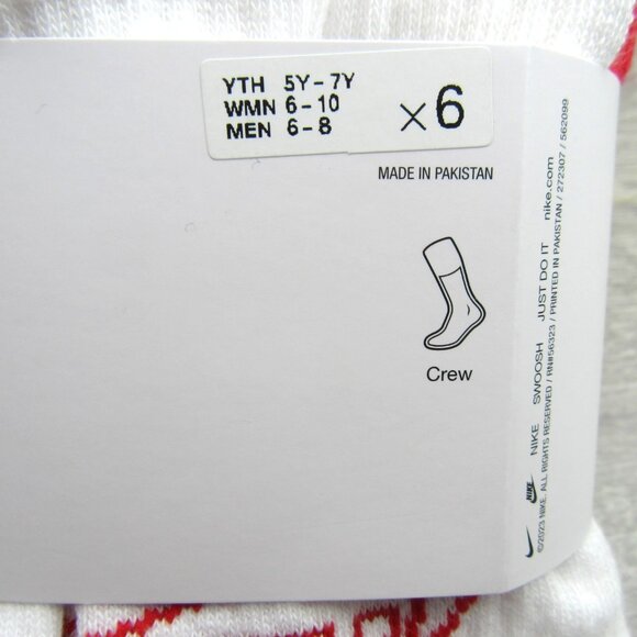 Nike Everyday Kids Cushioned Crew Socks Multi 6 Pack Youth 5Y-7Y NEW - Picture 4 of 11